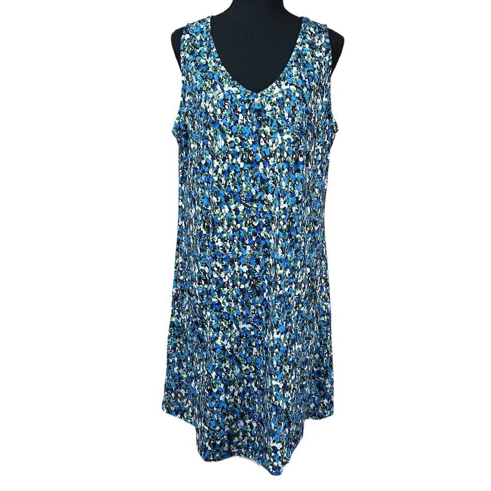Ofeefan NWT Blue Floral Pockets Casual Tank Summer Sundress Size XL